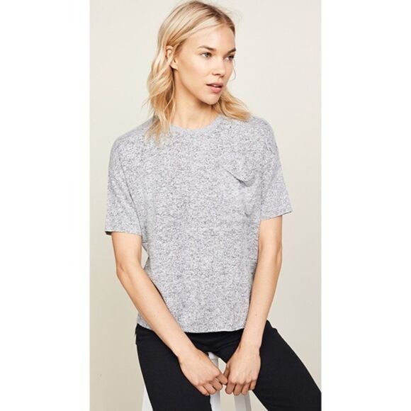 Rails light heather fuzzy grey oversized relaxed fit knit Micah short sleeve tee - Picture 1 of 6